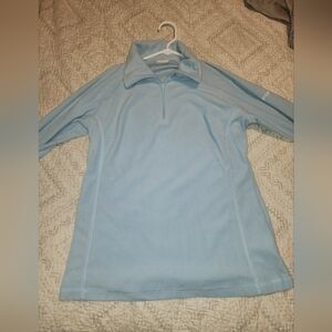 Light Blue Quarter-Zip Pullover Women Xl